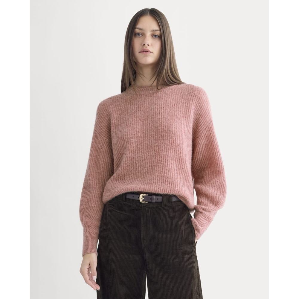 Everlane The Cocoon Alpaca Crew Neck Sweater Blush Pink Minimalist Sz Small NWT